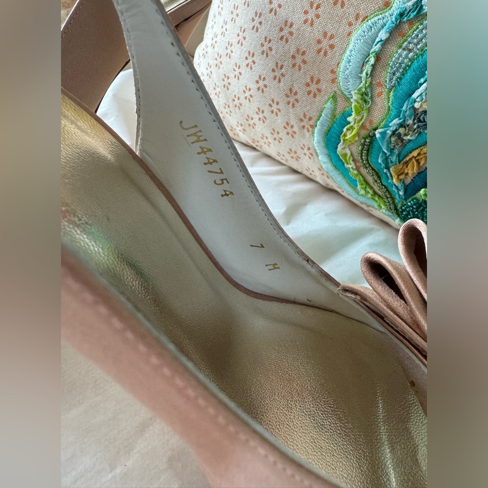 Stuart Weitzman Bow Rose Gold Special Occassion Slingback Heels🇪🇸made in Spain🇪🇸 - Picture 5 of 16